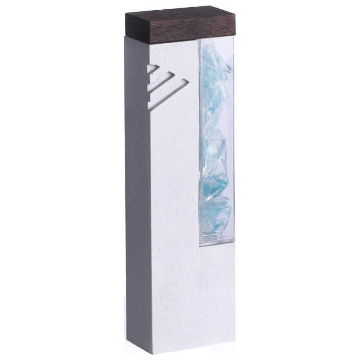 Image of Light Gray Modern Minimalist Cement Wedding Keepsake Mezuzah Case By Project Lev